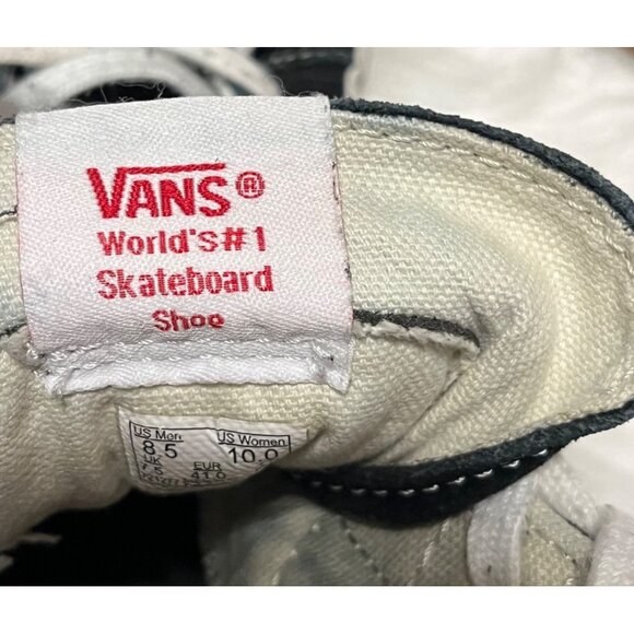 Vans Off The Wall Black White High Top Skateboard Shoes 721277  Women's  Size 10 - Picture 4 of 16